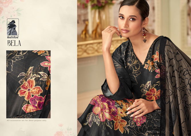 Bela By Sahiba Muslin Silk Digital Printed Dress Material Wholesale Shop In Surat